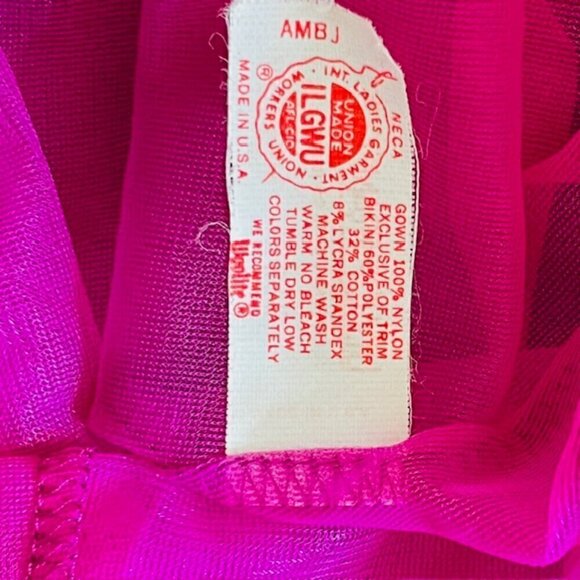 Lily of France Rosa Puleo-Szule 70's Sheer Chiffon Lingerie Slip Dress Medium - Picture 6 of 14
